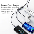 Pikkukuva 4 / 8: USAMS U83 66W 3 In 1 Digitaalinen näyttö kaapeli PD QC pikalataus USB tyyppi C kaapeli iPhone 14 13 12 Pro Max Huawei  Xiaomi Samsung