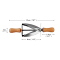 Miniatyrbilde 2 av 4: Rulle kniv For croissant brød kjøkken baking rustfritt stål rulling deig kutter
