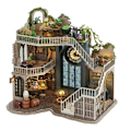 Miniatyrbillede 1 af 8: DIY Miniature Dukke Hus Kit Træ Dukkehus Værelseskasse Magic Workshop Have Gaver Jul