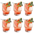 Miniatyrbild 1 av 9: 6 bitar glas Kaffe koppar Stablingsbara Glas Stripe Enkel Transparent Cocktail Bar Drycker Läsk Vatten Juice Muggar