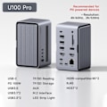 Pikkukuva 3 / 8: USB C telakka asema kaksois HDMI-yhteensopiva M.2 SSD kotelo Ethernet 100W PD USB keskitin