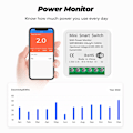 Miniatyrbillede 2 af 6: MiNi Smart Switch Med Power Monitor 16A 2-vejs Kontrol Timer