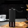 Miniatyrbillede 2 af 7: Manuel kaffe kværn CNC rustfrit stål professionelt dobbelt leje justerbar hånd burr kaffe bønne slibning