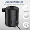 Miniatyrbild 3 av 7: Elektrisk Luft Pump Bärbar Snabbfyllning Luft Pump 5000mAh Perfekt Inflator / Deflator Pump