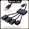 Miniatyrbilde 2 av 7: RYRA 4 Port Micro USB 2.0 HUB 4-IN-1 OTG Hub Strøm Adapter Kabel For Android Telefon Nettbrett PC