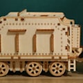 Miniatyrbillede 8 af 8: 3d træ damp tog model legetøj børn byggeklods puslespil lind montage simulering køretøj tog