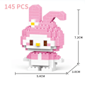 Pikkukuva 4 / 8: Rakennus Block Anime Figuuri Kuromi Kootut Lelut Koriste Ornamentti Malli Lapset's Pulma nuket