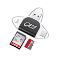 Miniatyrbilde 1 av 6: Beste kvalitet 4 i 1 SD kort leser mikro TF adapter for visning kamera bilder og videoer på Windows Mac iPhone Android