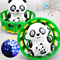 Miniatyrbillede 3 af 5: Elektrisk Roterende Panda i kurv med LED Projektion Musik Uddannelse Børne Legetøj