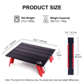 Miniatyrbilde 6 av 6: Camping Mini Bærbar Sammenleggbar Bord for utendørs Piknik Grill Turer Servise Ultra Lett Sammenleggbar Datamaskin Senge Skrivebord