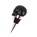 Miniatyrbillede 2 af 2: Stereo sort kranie hoved vin prop Ghost hoved glas vin flaske prop