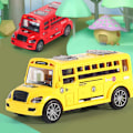Miniatyrbild 2 av 10: Barn's leksaker skola buss leksak modell för barn rebound bil julpresent