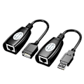 Pikkukuva 1 / 7: 2 kpl USB RJ45 LAN kaapeli jatko sovitin jatkolaite Over Cat5 RJ45 Cat6 Patch johto