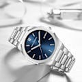 Miniatyrbillede 7 af 8: Rustfrit stål Herre armbåndsur Classic Business Vandproof Man Sort Ur Japan Movement Quartz Herre ure