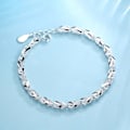 Miniatyrbillede 2 af 5: 925 Sterling Sølv Hjerte Charm armbånd &Bangle Håndlavet Fest Bryllup Smykker Til Kvinder