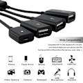 Miniatyrbilde 7 av 7: RYRA 4 Port Micro USB 2.0 HUB 4-IN-1 OTG Hub Strøm Adapter Kabel For Android Telefon Nettbrett PC