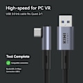 Pikkukuva 2 / 7: USB3.0 C Link C-tyypin kaapeli Oculus Quest 2 lisälaitteet 16FT/5M Maksimi 5Gbps Data siirto nopeus USB C kaapeli VR