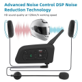 Miniatyrbilde 7 av 7: Motorsykkel Bluetooth Hjelm Intercom Headset 1200M Intertelefon for 6 Riders Vanntett Musikk spiller