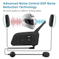 Miniatyrbillede 7 af 7: Motorcykel Bluetooth Hjelm Intercom Headset 1200M Interphone til 6 ryttere Vandtæt Musik afspiller