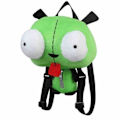 Pikkukuva 3 / 3: Alien Invader Zim 3D Silmät Robotti Tyttö Söpö Täytetyt Pehmo Reppu Vihreä laukku