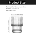 Miniatyrbilde 6 av 9: 6 biter glass Kaffe kopper Stablebare Glassvarer Stripe Enkel Transparent Cocktail Bar Drikkevarer Soda Vann Juice krus