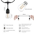 Miniatyrbillede 6 af 7: Kommerciel Grade Vandtæt Udendørs LED String Lys Pære Forbindes Festoon Have Ferie Bryllup LED Lys