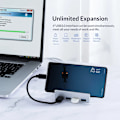 Pikkukuva 4 / 6: USB HUB 3.0 alumiini telakka 3 0 monikeskitin jakaja sovitin A C jatkolaite keskitin