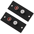 Miniatyrbillede 3 af 6: 2 stk 2 Way Kobber Core RCA Terminal Væg Panel Plade Input Phono Chassis Socket
