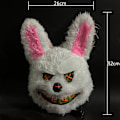 Miniatyrbillede 3 af 11: Horror Bloody Kanin Bear Maske Halloween LED Lysende Dyr Simulering Pels Maske Cosplay