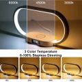 Miniatyrbilde 8 av 8: Multifunksjon Trådløs lader Pad Stativ Klokke LED Skrivebord Lampe Natt Lys USB Port Rask Lading Stasjon Dokk