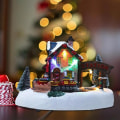 Miniatyrbild 4 av 5: Jul Belysning Staty Snö Hus Dekor Karts Vinter Snöigt Hus Landskap Lysande Hut Prydnad