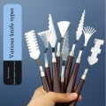 Miniatyrbillede 6 af 7: 9 stk Blomster Kunst Skraber Tekstur Kunst Palette Kniv Specialformet skraber