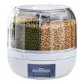 Miniatyrbillede 1 af 7: 360° Roterende Korn Dispenser Korn Opbevaring Kasse Transparent Forseglet Krukke