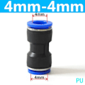 Miniatyrbilde 1 av 4: Plast Kobling PU PG 4mm 6mm til 8mm 10mm Luft vann Slange Tube Push-in Rett Gass Quick Connectors