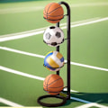 Miniatyrbillede 1 af 4: Indendørs Børn Basketball Opbevaring Rack Put Ball Fodbold Opbevaring Kurv