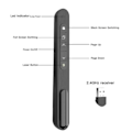 Miniatyrbild 6 av 6: Wireless Presenter Röd Laser Page Turning Pen 2.4G RF Volym Remote Control PPT Presentation USB PowerPoint Pointer