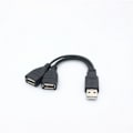 Miniatyrbillede 2 af 4: Dobbelt USB Forlængelse A-Han Til 2 A-Hun Y Kabel Strøm Adapter Konverter USB2.0 Han til 2Dual USB Hun Y Splitter 15 cm