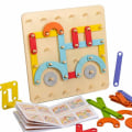Miniatyrbillede 1 af 7: Børn Træ Geoboard Legetøj Søm Bavle Geometrisk Søjle Sæt Konstruktion Puslespil Geometrisk Pegboard