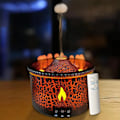 Miniatyrbilde 2 av 7: Eterisk Olje Diffuser Luftfukter Aroma Diffuser Aromaterapi Vulkan Luftfukter med flamme & Volcano Mist Mode 2 Colors Timer