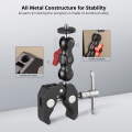 Miniatyrbilde 6 av 6: Kamera feste klemme med 360° kulehode arm for DSLR kamera