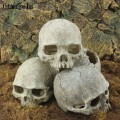 Miniatyrbillede 1 af 6: Harpiks påske ø hoved knogle kranie statue for øgler terrarium krybdyr skjul hule akvarie
