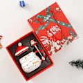 Miniatyrbild 2 av 9: Jul keramik mugg med present box Drickskopp med lock sked Dricksföremål kaffe mugg jul dekoration