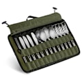 Miniatyrbilde 3 av 7: Utendørs Camping Bestikk Oppbevaring Veske Bærbar Roll Up Pouch Veske Bestikk Oppbevaring Vann Resistent Etuiet