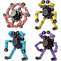 Miniatyrbild 1 av 7: 4 bitar Transformerbara Fidget Spinners Stress Lättnad Sensoriska leksaker