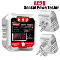 Miniatyrbillede 2 af 6: AC28 Digital Socket Power Tester 250V 50Hz/60Hz Socket Polaritet Detektor Spænding Tester Kretsløbsafbryder Finder EU stik