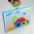 Miniatyrbild 5 av 6: 296 bitar set boxpackad korn svamp nagel pärlor intelligent 3D pussel spel sticksåg bräda för barn