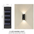 Miniatyrbillede 1 af 8: 6 Styks Solar Væg Lampe Udendørs Sol Lys Vandtæt Op Og Ned Lysende Belysning Gårdsplads Gade Landskab Have Dekor Væg Lys