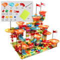 Miniatyrbillede 2 af 10: Marmor Race Løb Big Blok Kompatibel by Bygningsblokke Tragt Slide Blocks DIY Big Bricks Legetøj