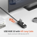 Miniatyrbild 5 av 6: USB 3.0 HUB 5Gbps Hög Speed 4 Portar USB Splitter med Typ C Laddning Port USB Extension Hub