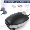 Miniatyrbilde 7 av 8: Justerbar  Akvarium Luft Pumpe 2 Uttak Akvarium Kompressor